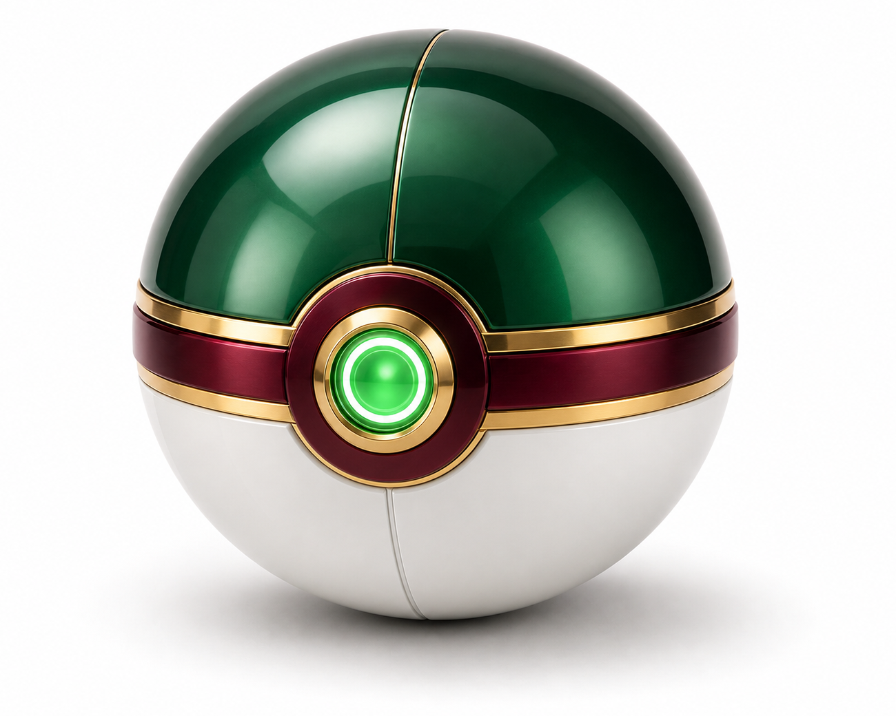 Futuristic green and burgundy portal orb